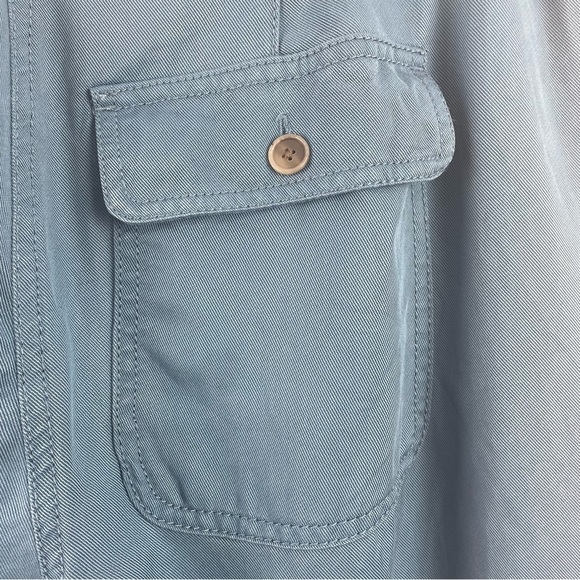 LOFT 100% Lyocell Joggers Teal Blue Color Zipper Ankle Oversized Back Pockets 6 - Picture 10 of 15